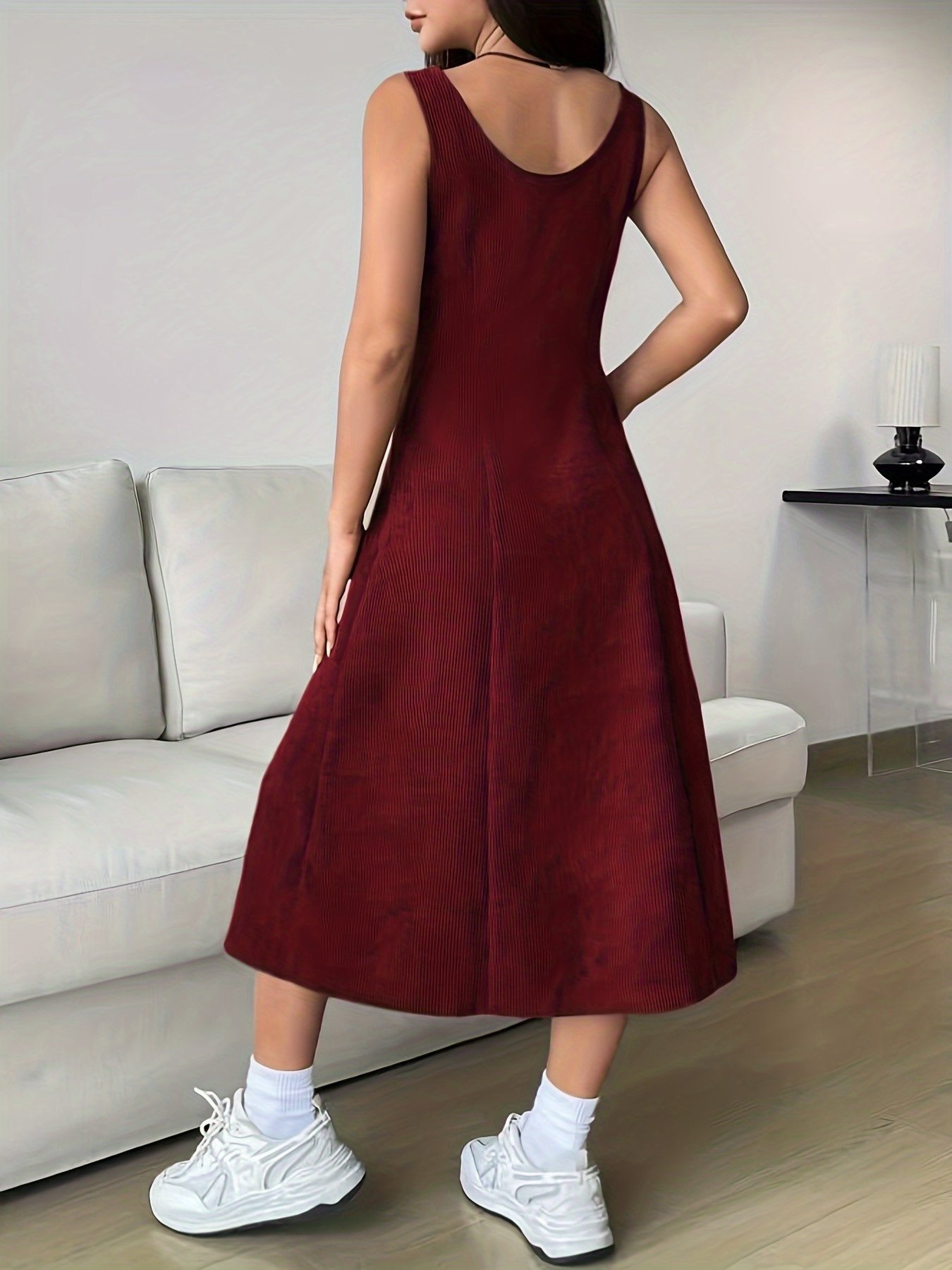 Women'S Sleeveless Button- Long Strap Dress YY0717055 - Image 10