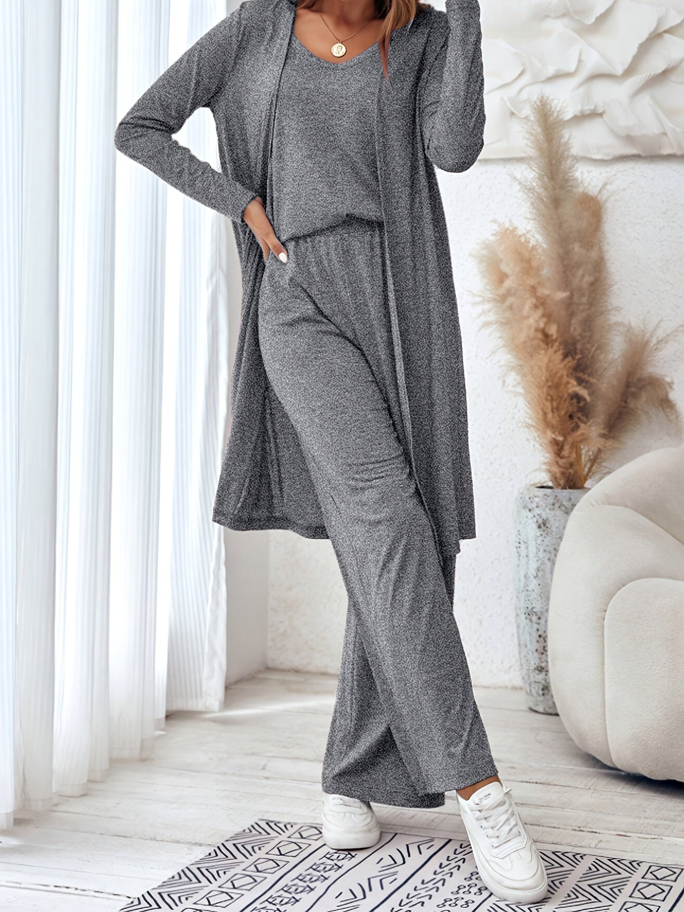 New Style Spring/Autumn Fashion wrap loung set - Image 3