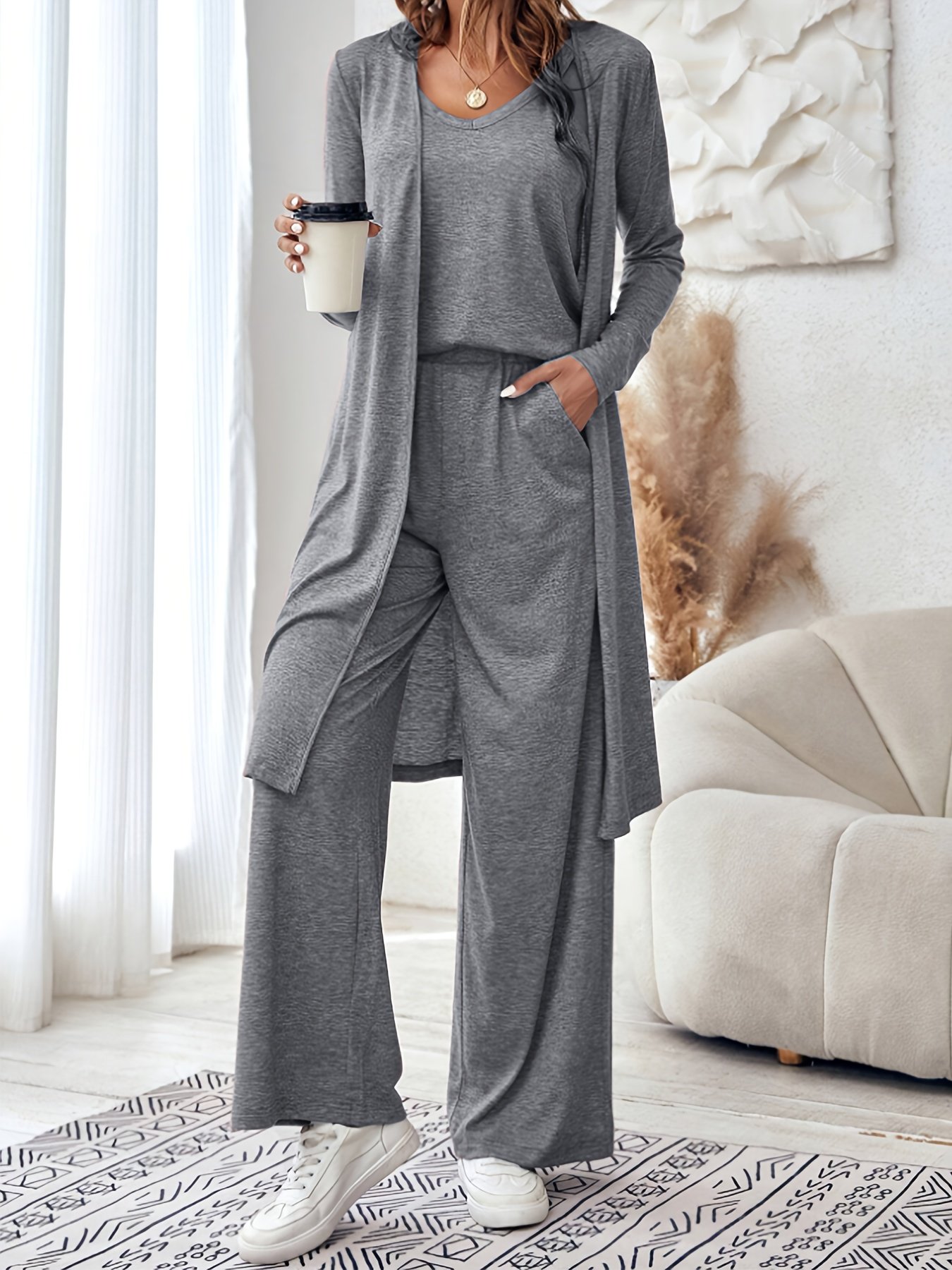 New Style Spring/Autumn Fashion wrap loung set - Image 9