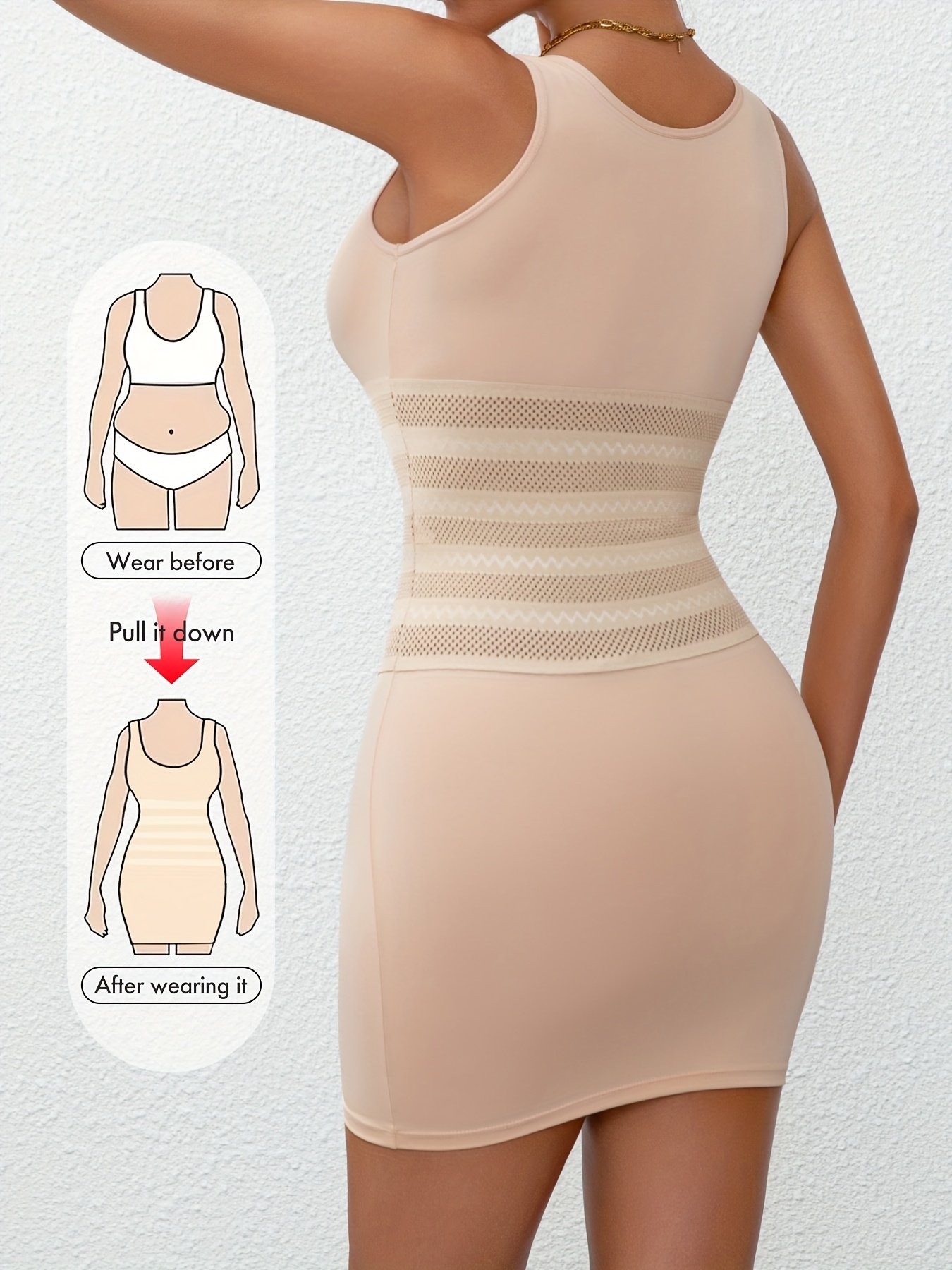 Ladies' Body-Shaping Full-Body Dress For, Tummy Control, And Lifting The Hips with Breathable Mesh for a Sculpted Look - Image 4