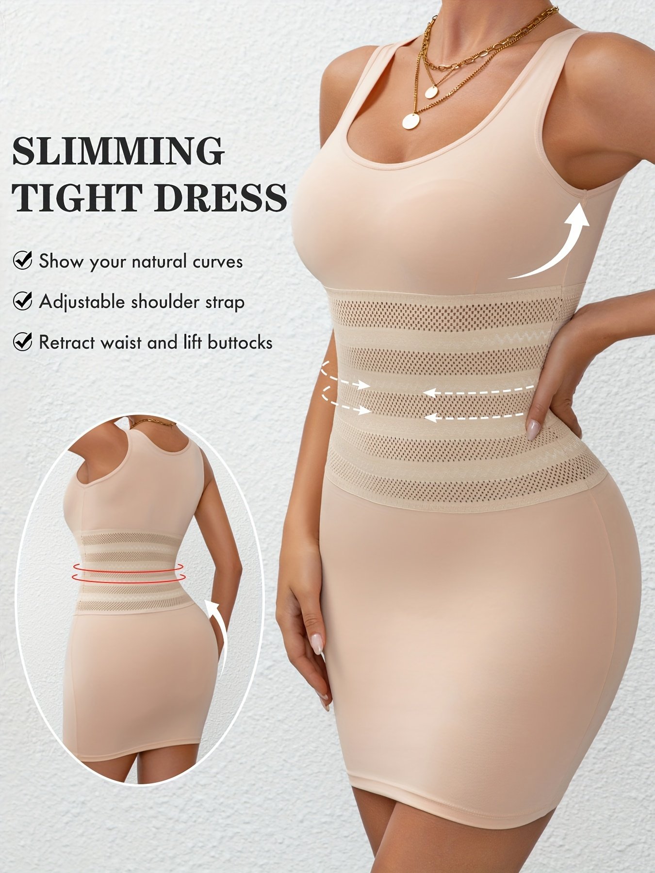 Ladies' Body-Shaping Full-Body Dress For, Tummy Control, And Lifting The Hips with Breathable Mesh for a Sculpted Look - Image 2